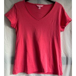 LILY PULITZER‎  WATERMELON PINK V-NECK SHIRT SIZE S